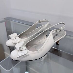 Vaneli White Sling Back Sandals (8)